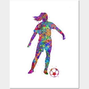 Soccer player girl Posters and Art